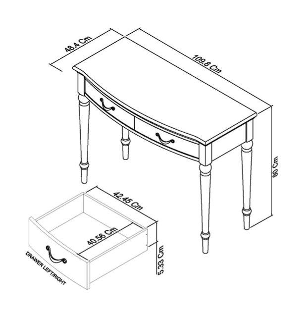 Marseilles Dressing Table (Oak & Antique White)