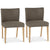 Tuscany Light Oak Low Back Upholstered Chair Black Gold Fabric (Pair)