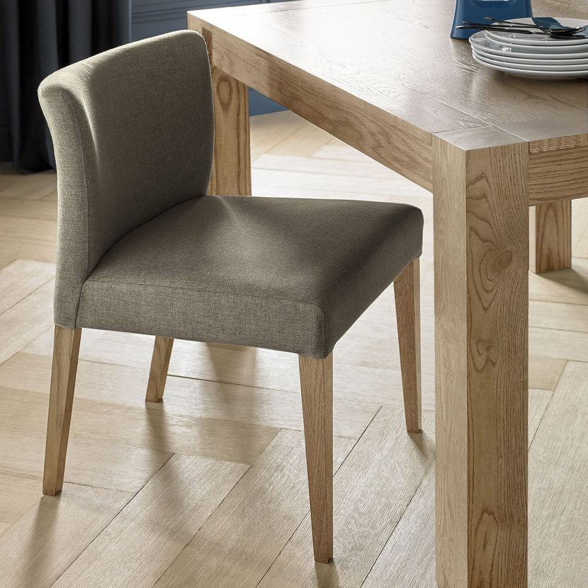 Tuscany Light Oak Low Back Upholstered Chair Black Gold Fabric (Pair)