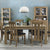 Tuscany Light Oak Slatted Chair Brown Bonded Leather (Pair)