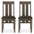 Tuscany Dark Oak Slatted Chair Brown Leather (Pair)