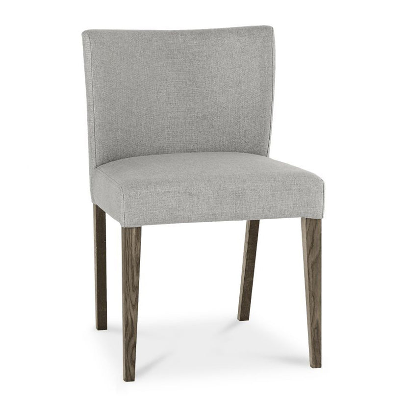 Tuscany Dark Oak Low Back Chair Pebble Grey (Pair)