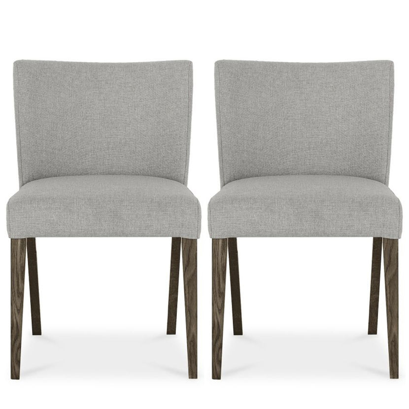 Tuscany Dark Oak Low Back Chair Pebble Grey (Pair)