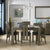 Tuscany Dark Oak Slatted Chair Brown Leather (Pair)