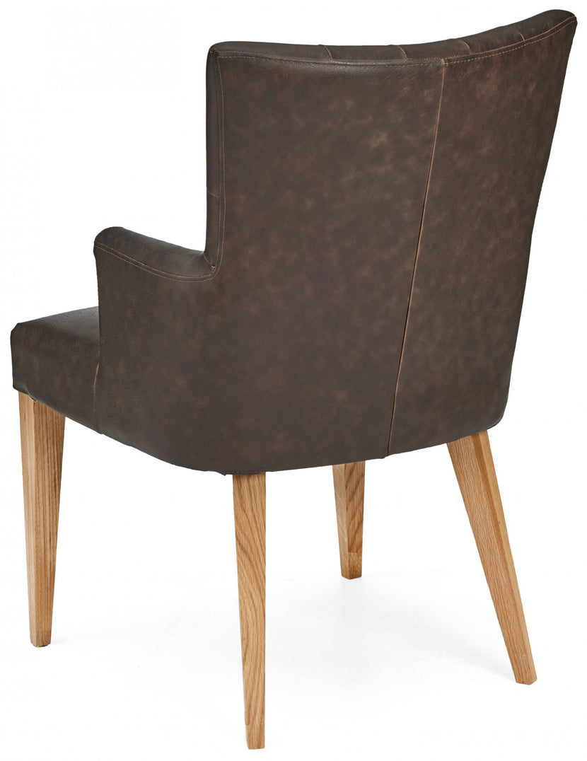 High Park Upholstered Arm Chair (Distressed Bonded Leather) (Pair)
