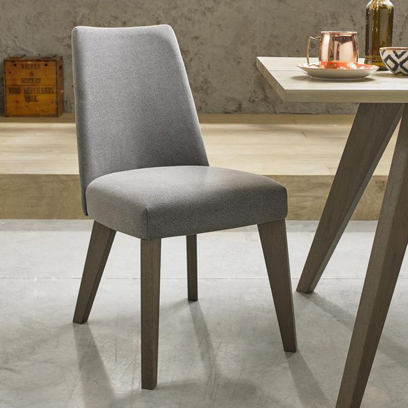 Camborne Upholstered Chair Smoke Grey Fabric (Pair)