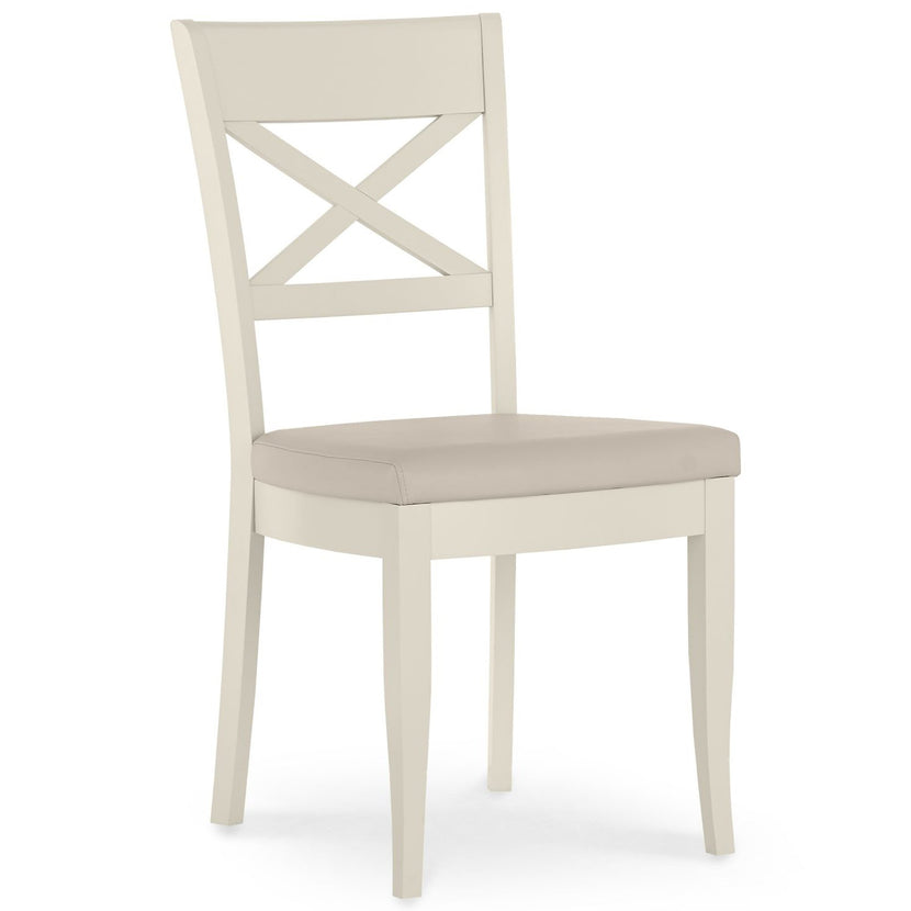 Marseilles X Back Chair Ivory Bonded Leather (Pair)