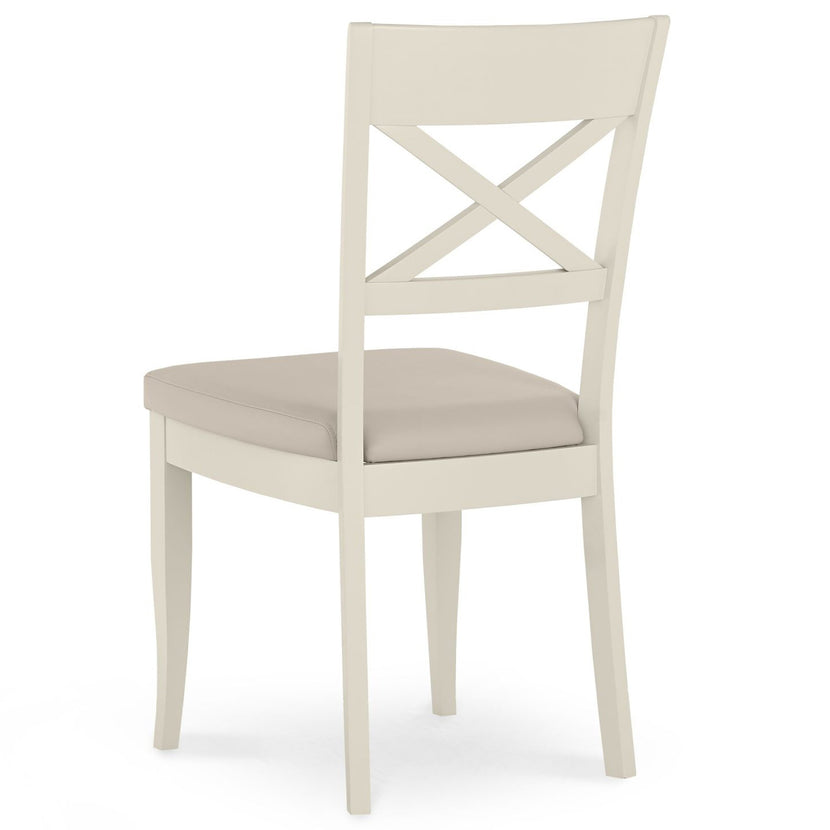 Marseilles X Back Chair Ivory Bonded Leather (Pair)