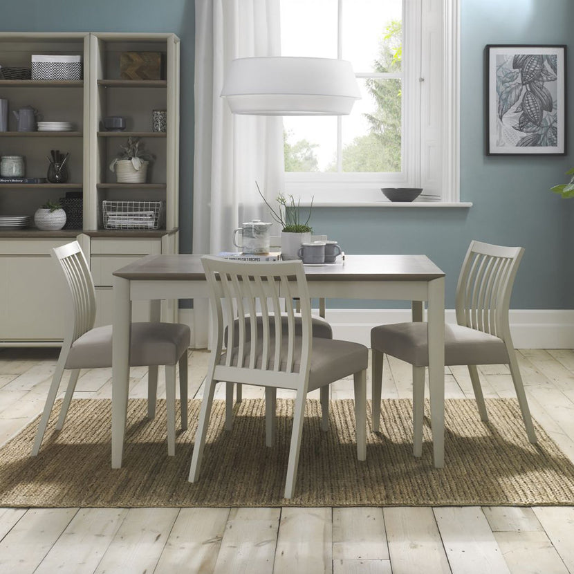 Boden Low Slatted Back Chair Grey Bonded Leather (Pair)