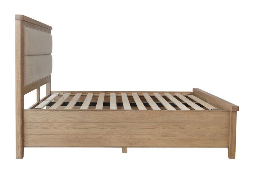 Horus Bed with Fabric Headboard and Drawer Footboard Set