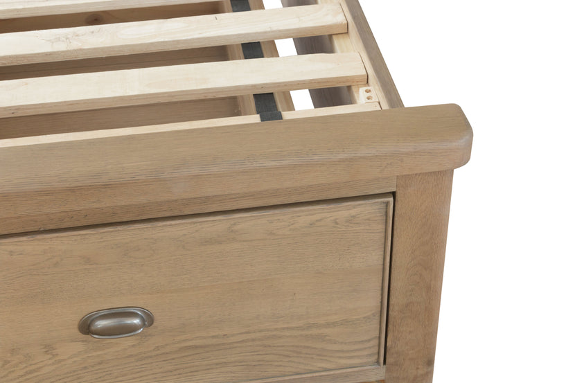 Horus Bed with Fabric Headboard and Drawer Footboard Set