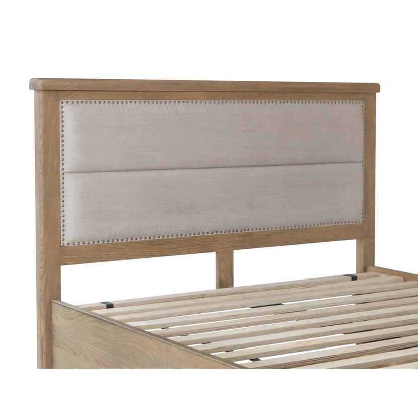 Horus Bed with Fabric Headboard and Drawer Footboard Set
