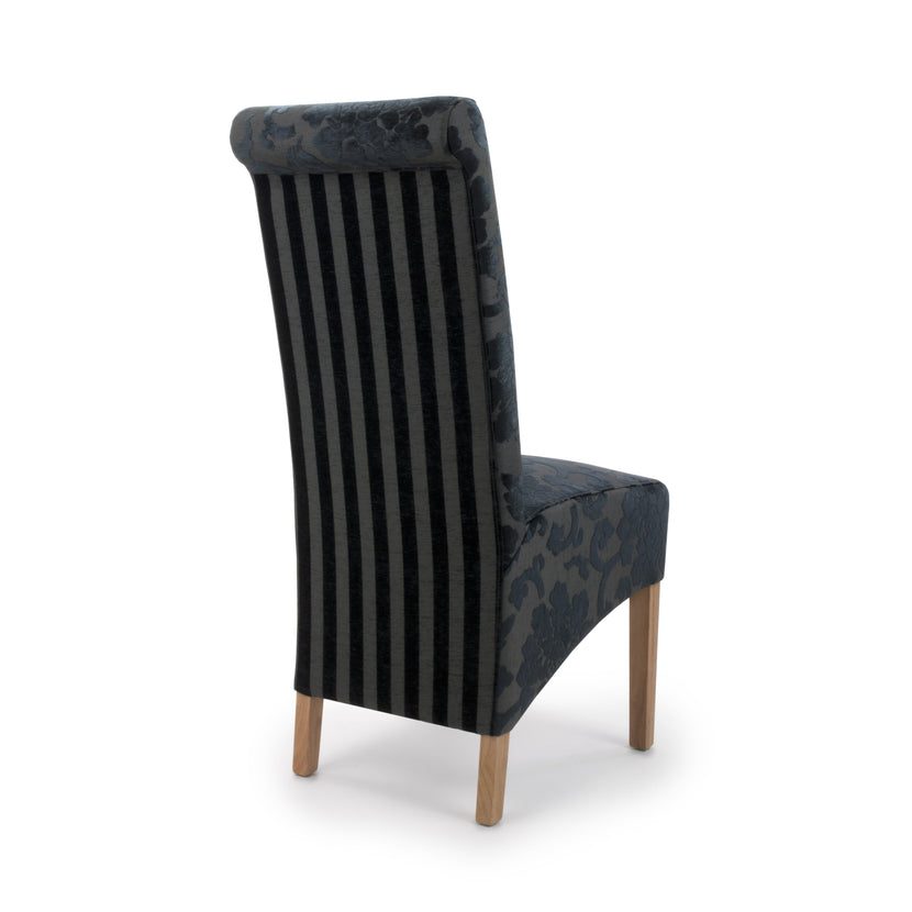 Hudson Dining Chair Baroque Charcoal (Pair)