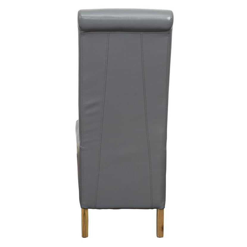 Hudson Dining Chair Grey Bonded Leather (Pair)