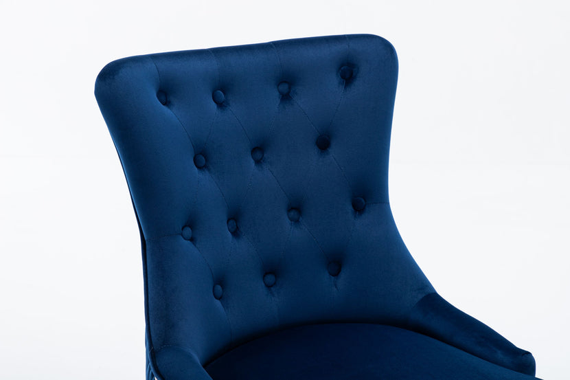 Omega Dining Chair Blue Velvet (Pair of Chairs)