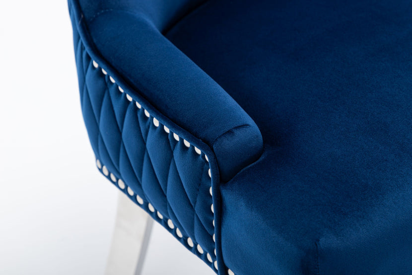 Omega Dining Chair Blue Velvet (Pair of Chairs)
