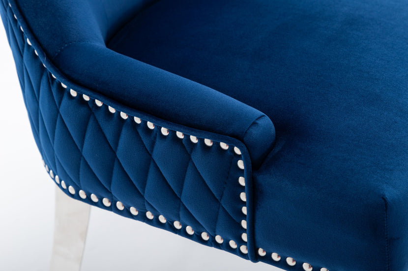 Omega Dining Chair Blue Velvet (Pair of Chairs)