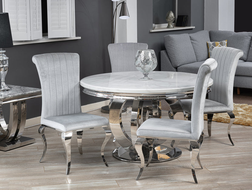 Nicole Dining Chair Silver (PAIR)