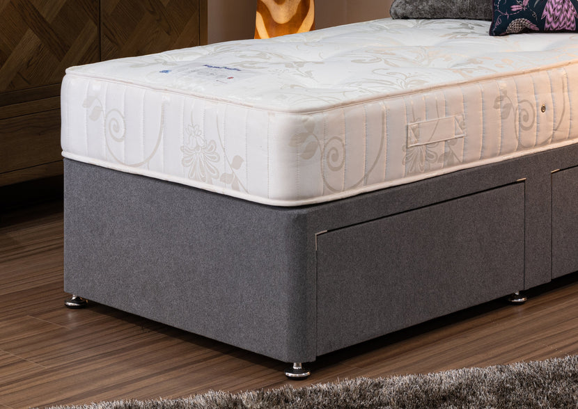 Divan Base including Oak King Mattress