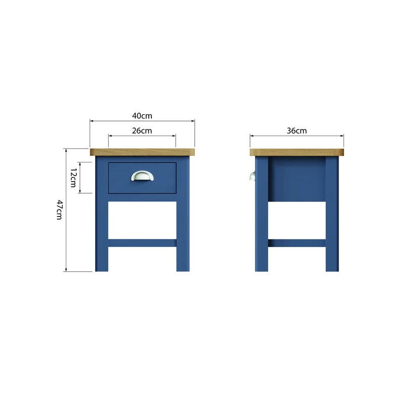 Midnight 1 Drawer Lamp Table