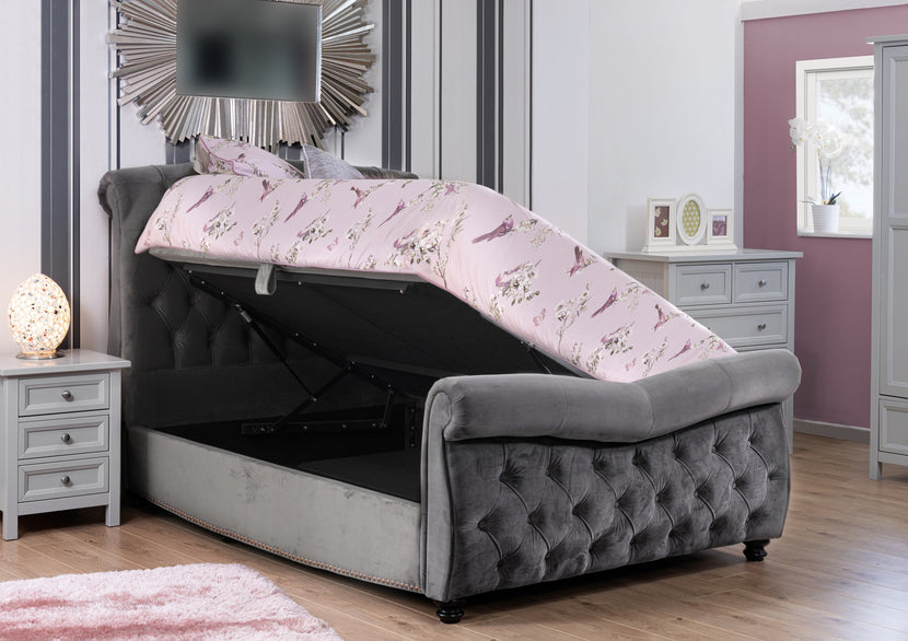 Belgravia Ottoman Bedframe Silver