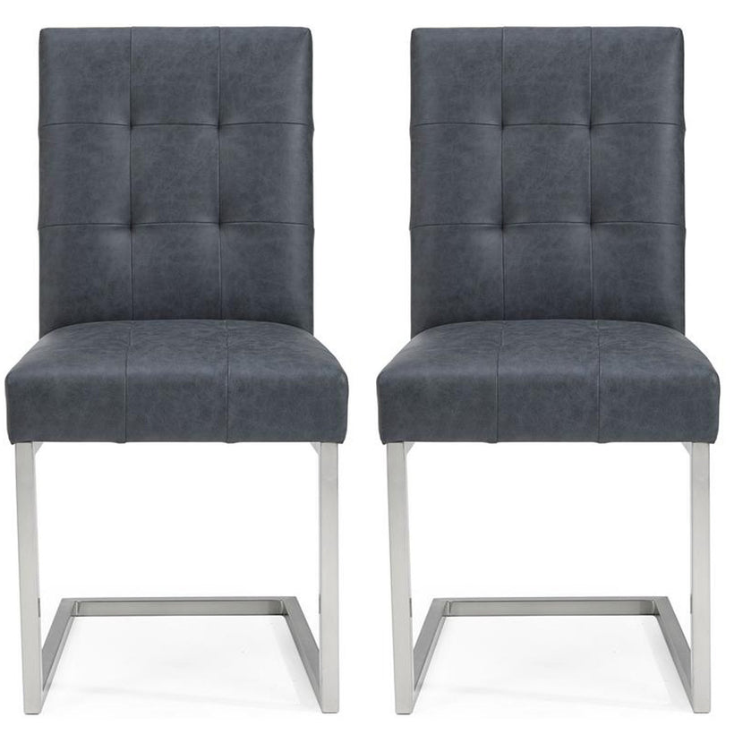 Toulouse Upholstered Cantilever Chair Mottled Black (Pair)