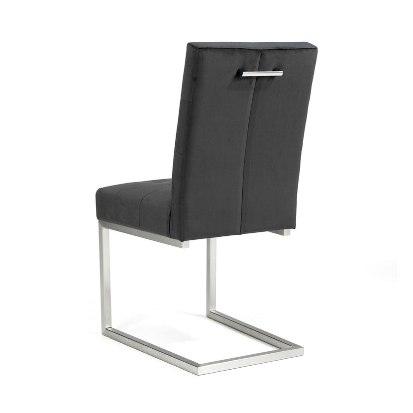 Toulouse Upholstered Cantilever Chair Gun Metal (Pair)