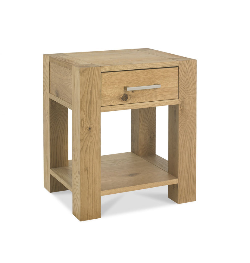 Tuscany Light Oak Lamp Table with Drawer