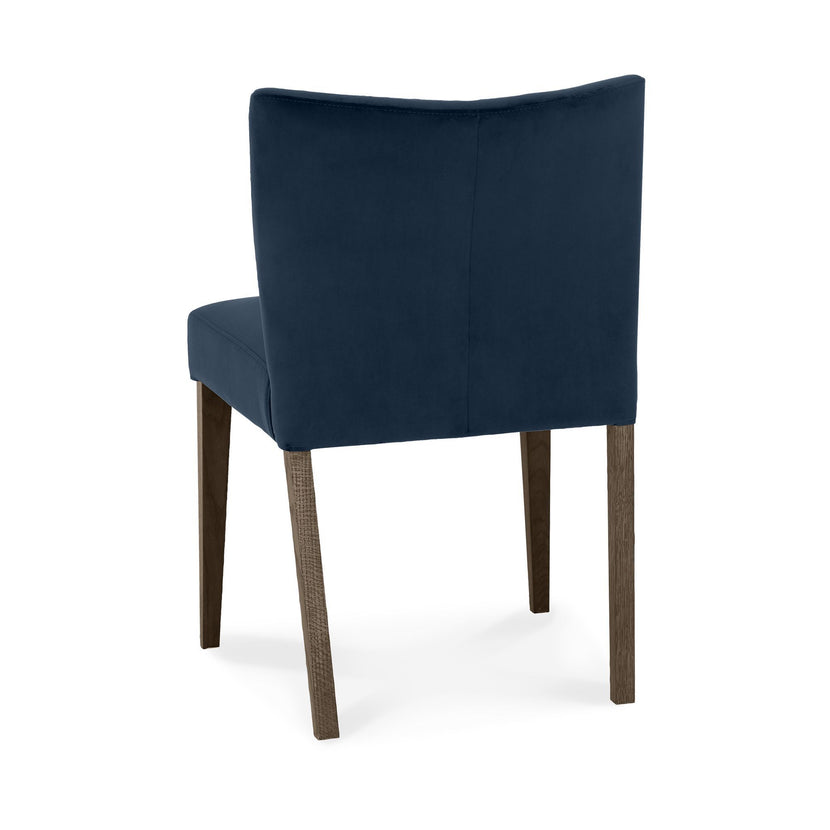 Tuscany Dark Oak Low Back Chair Dark Blue (Pair)