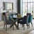 Tuscany Dark Oak 6 Seater Glass Top Dining Table