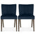 Tuscany Dark Oak Low Back Chair Dark Blue (Pair)