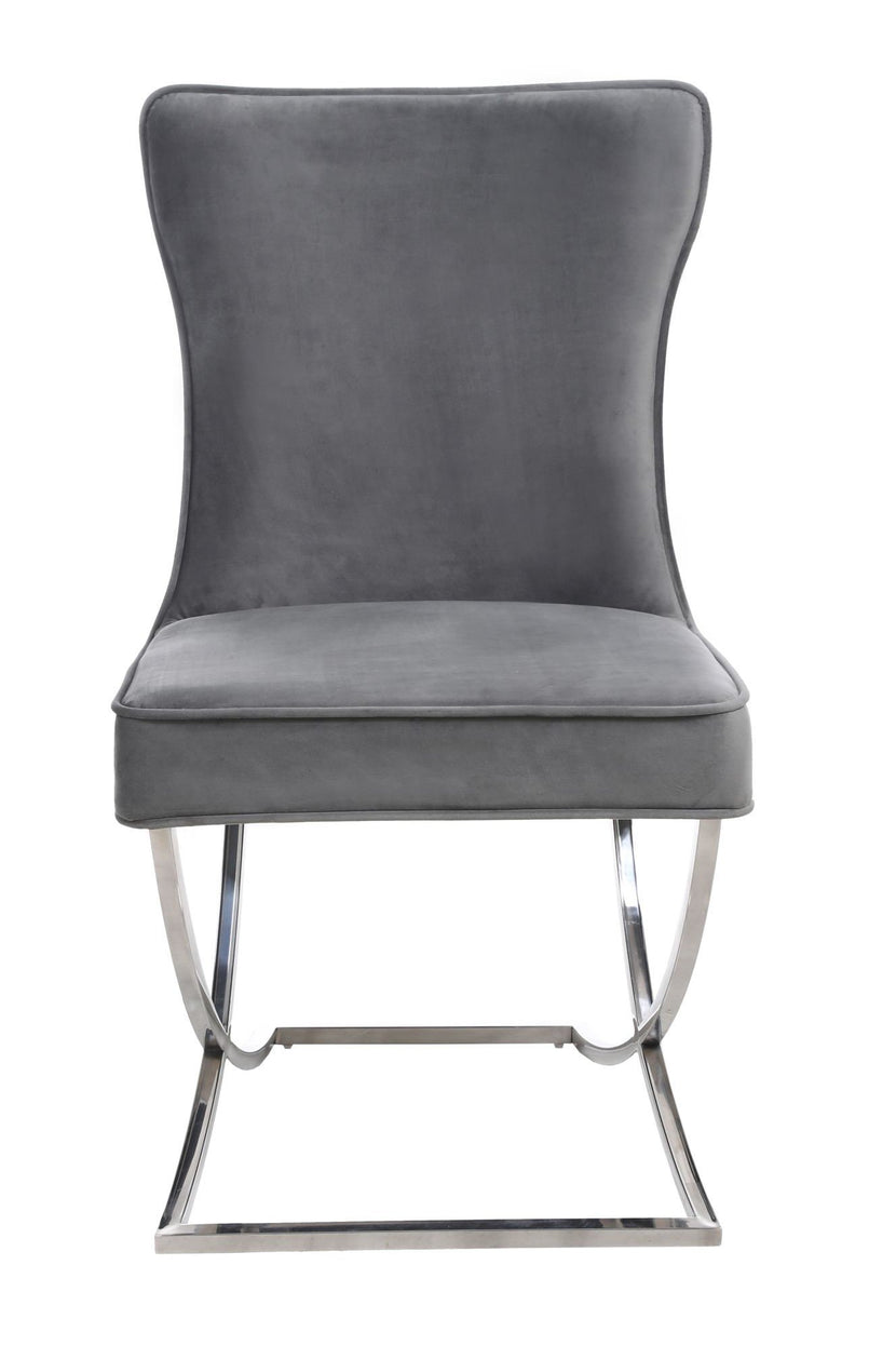 Hampton Dining Chair Velvet Grey