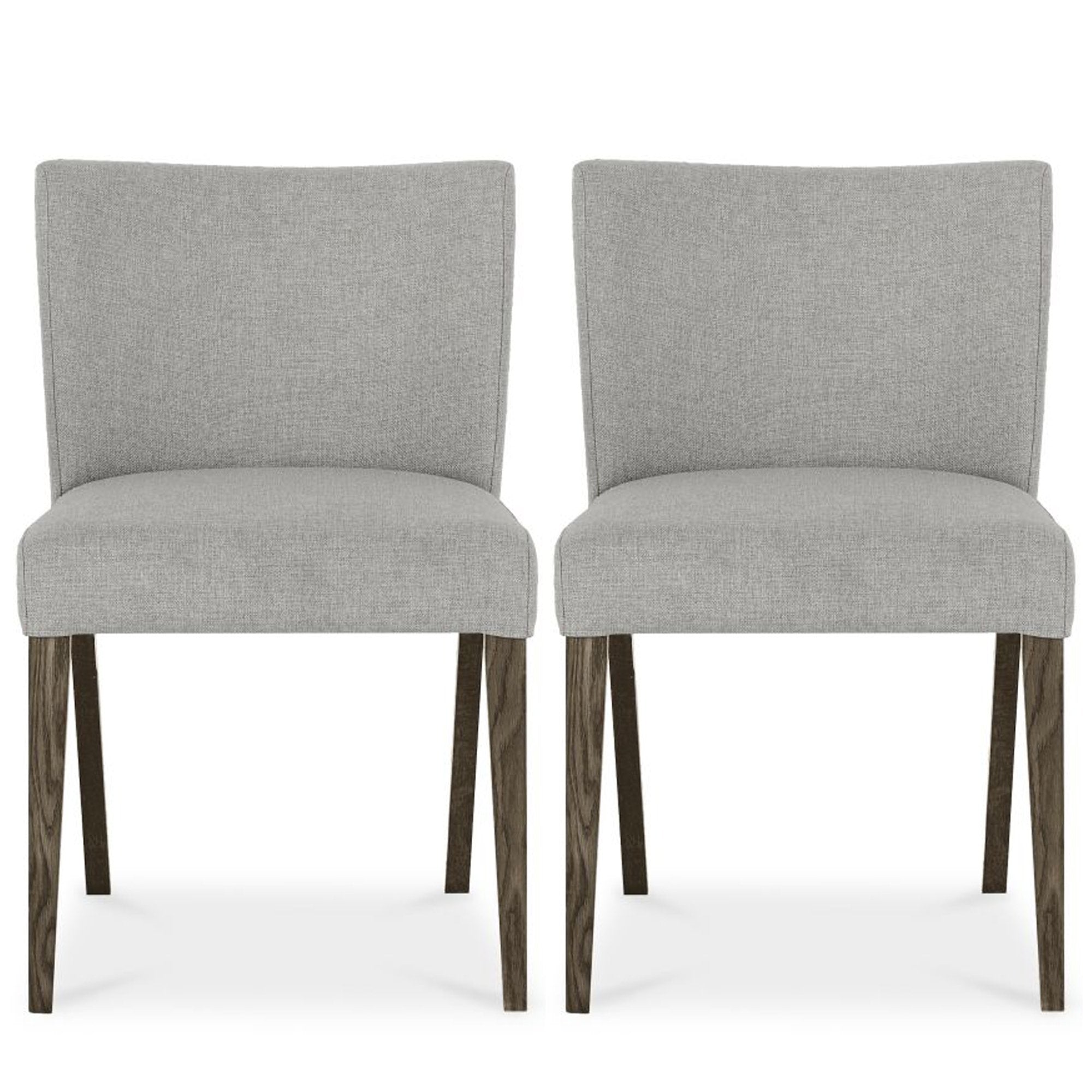 Tuscany Dark Oak Low Back Chair Pebble Grey (Pair)