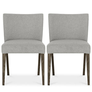 Tuscany Dark Oak Low Back Chair Pebble Grey (Pair)