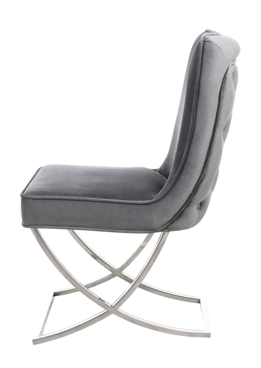 Hampton Dining Chair Velvet Grey