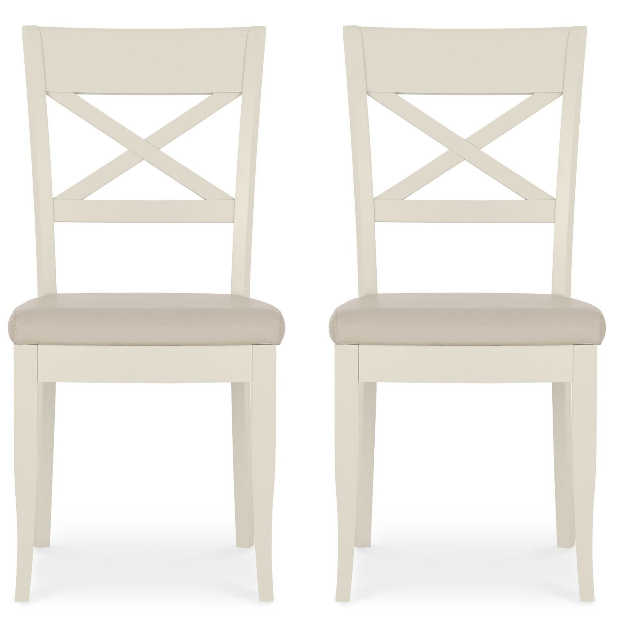 Marseilles X Back Chair Ivory Bonded Leather (Pair)