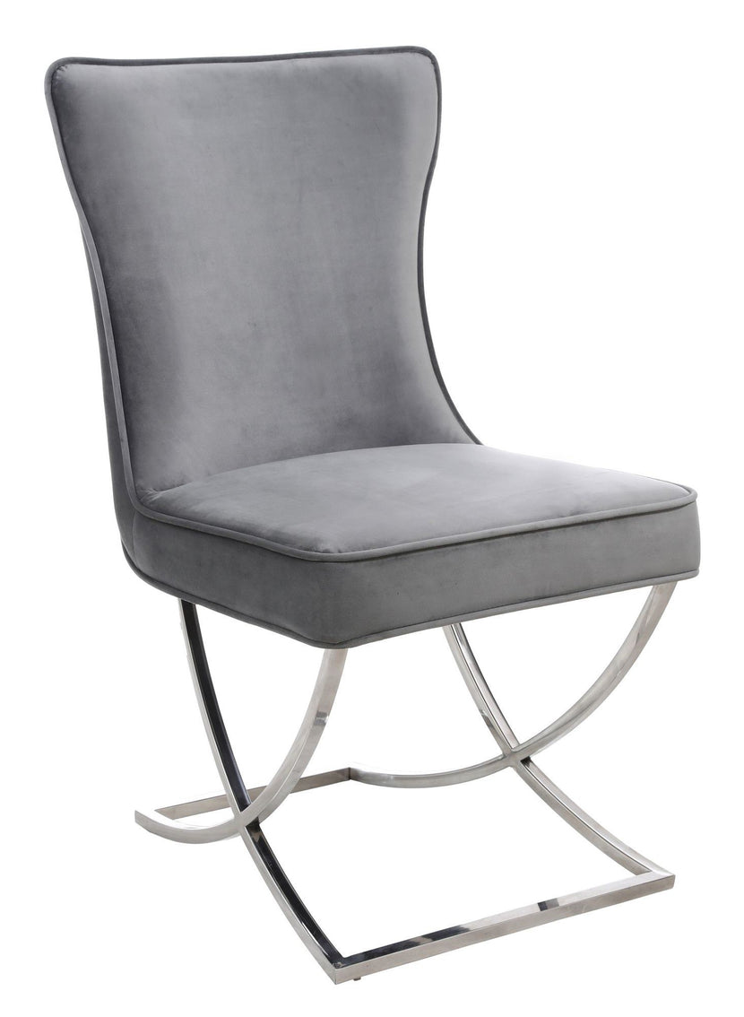 Hampton Dining Chair Velvet Grey