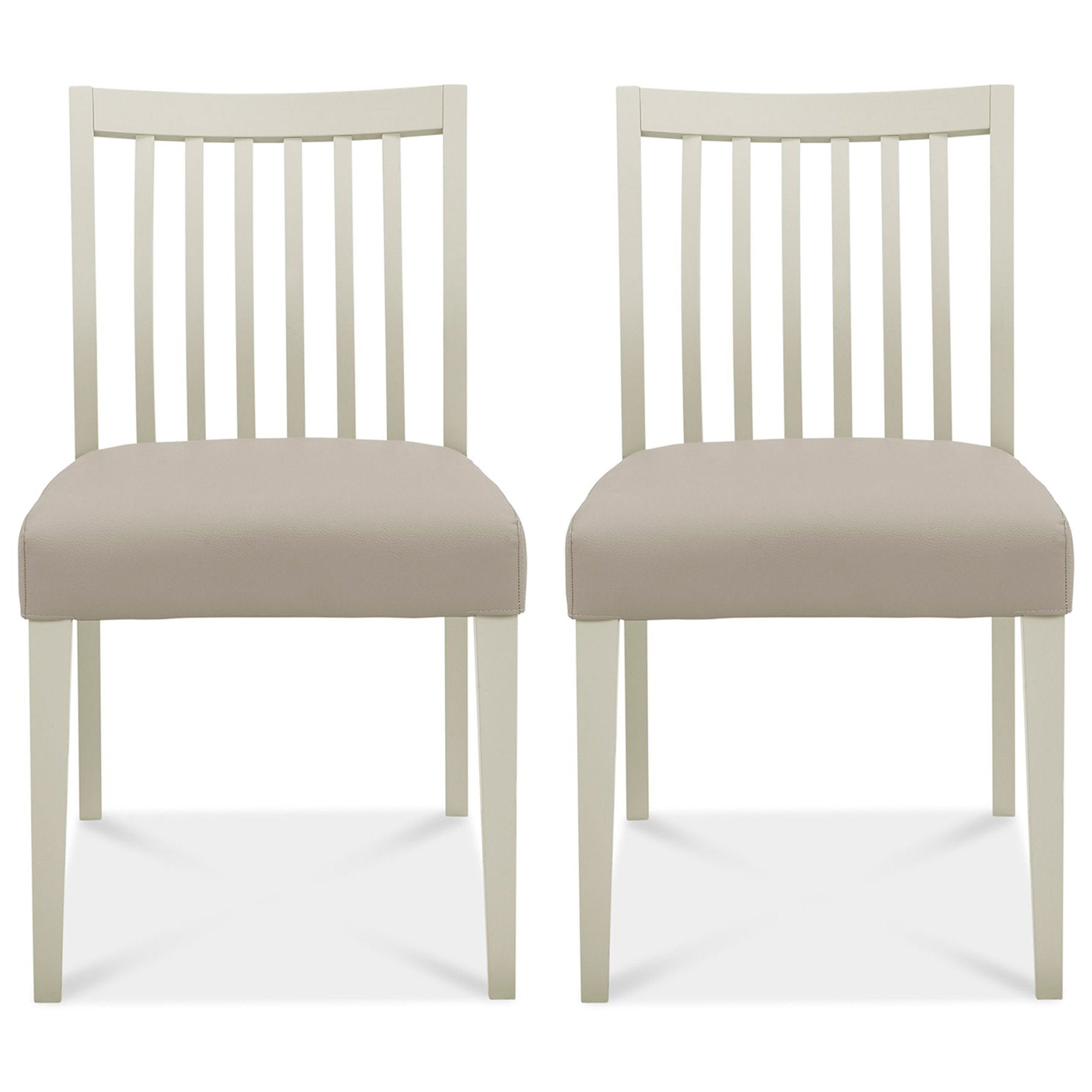 Boden Low Slatted Back Chair Grey Bonded Leather (Pair)