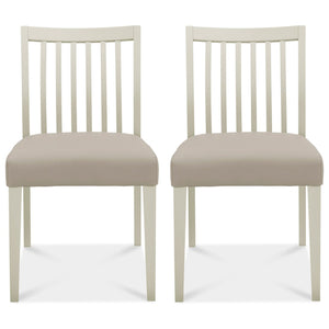 Boden Low Slatted Back Chair Grey Bonded Leather (Pair)