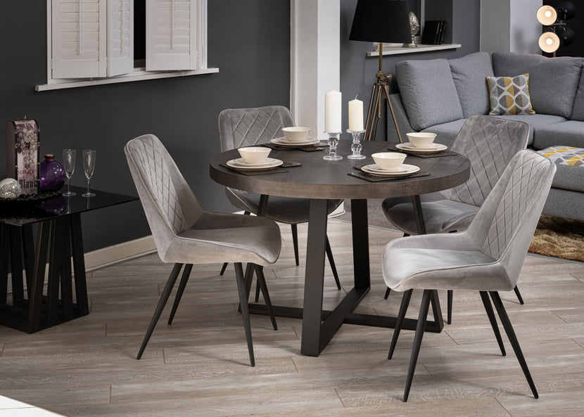 Byron Diamond Dining Chair Grey (Pair)