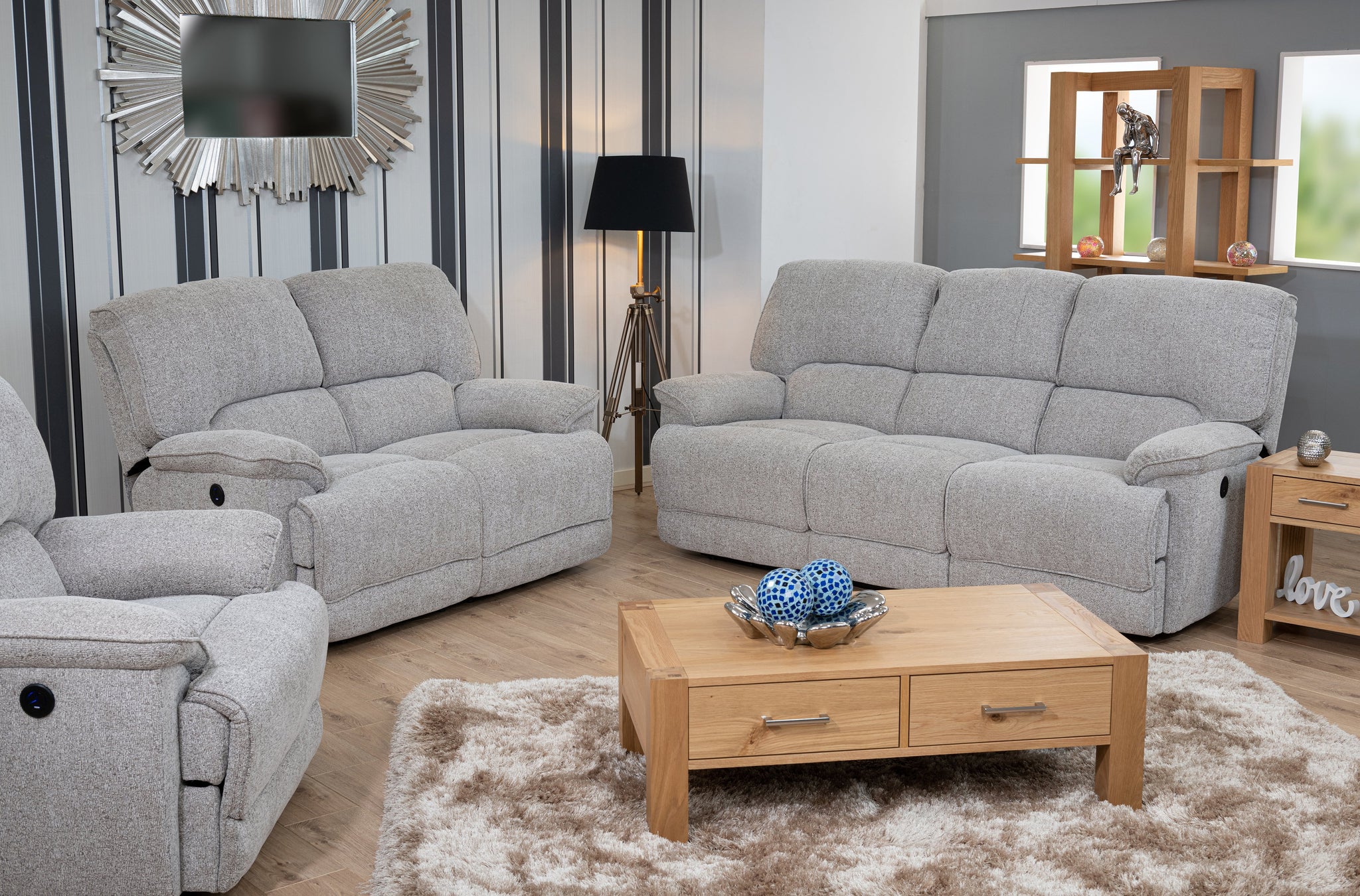 Hagen 2 Seater (Electric Recliner with USB)