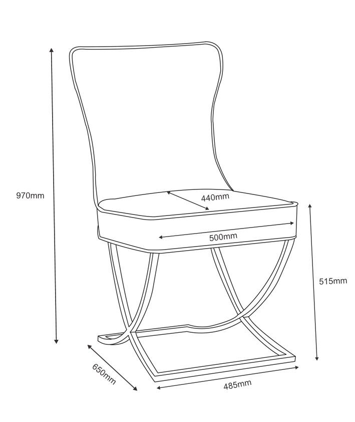 Hampton Dining Chair Velvet Grey