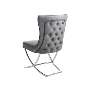 Hampton Dining Chair Velvet Grey