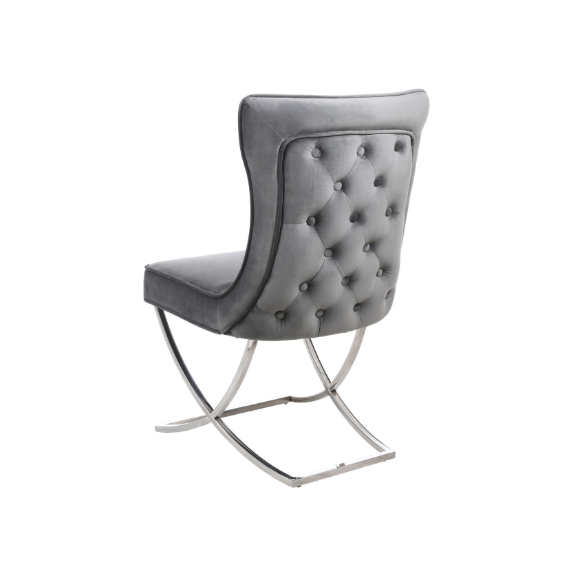 Hampton Dining Chair Velvet Grey