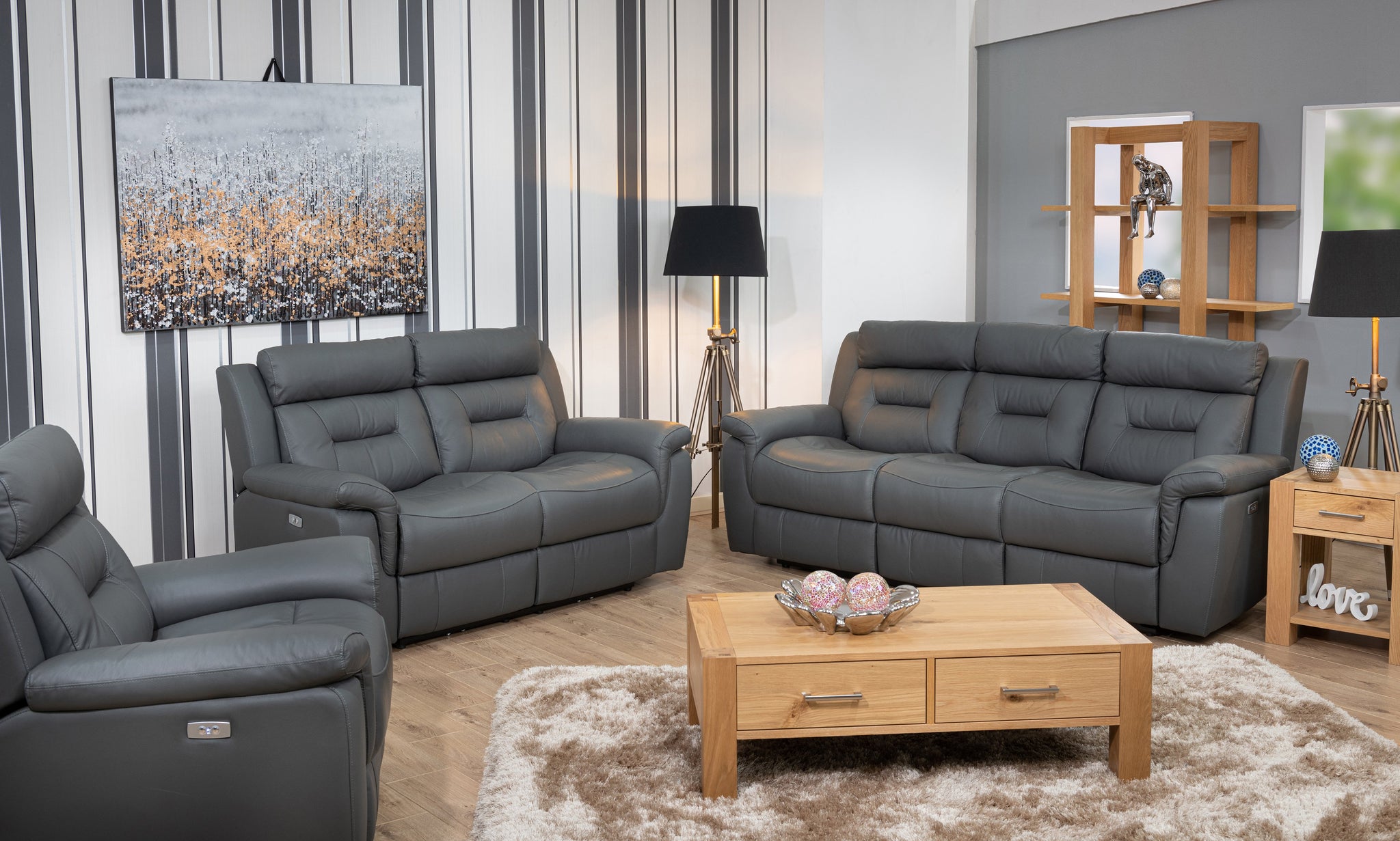 Milan 2 Seater Sofa (Electric Recliner with USB)