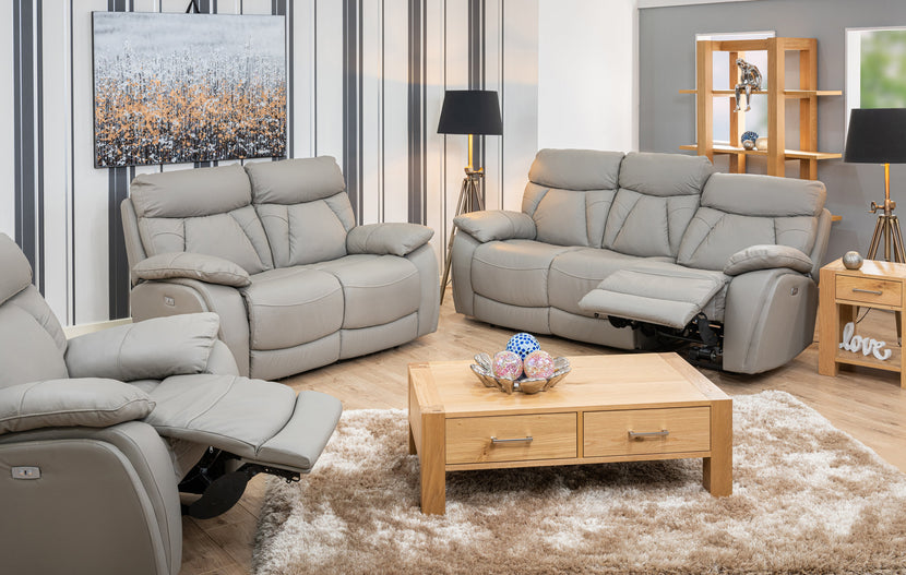 New Cologne 3 Seater Sofa GREY (Electric Recliner with USB)