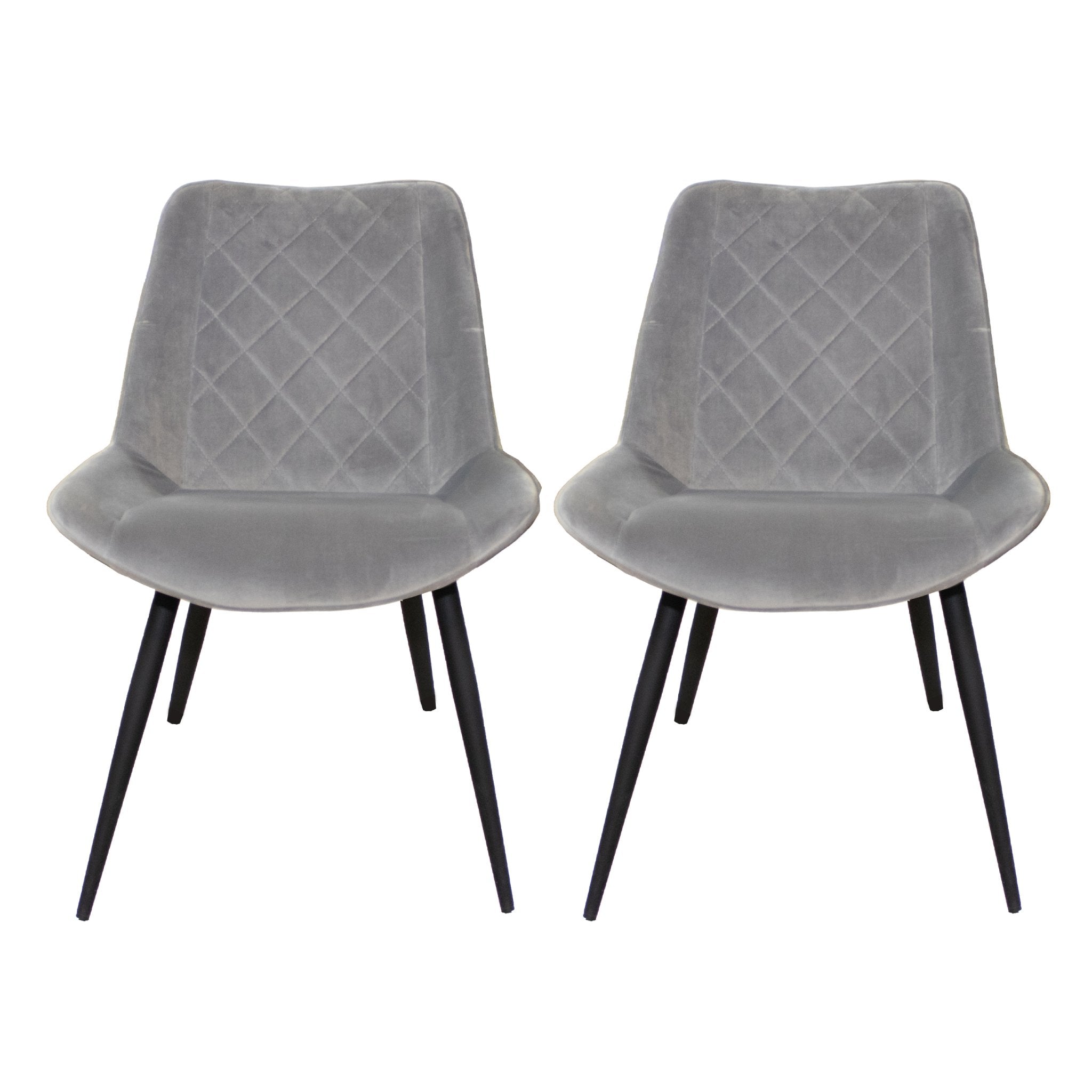 Byron Diamond Dining Chair Grey (Pair)