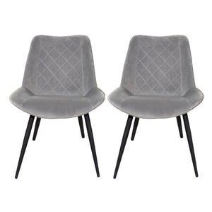 Byron Diamond Dining Chair Grey (Pair)