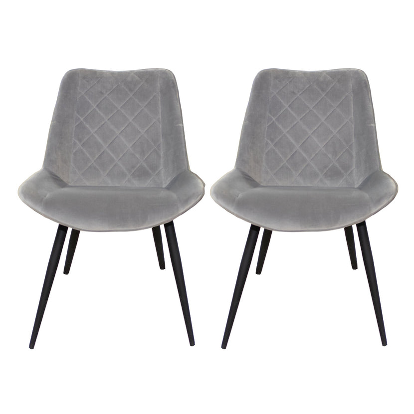 Byron Diamond Dining Chair Grey (Pair)