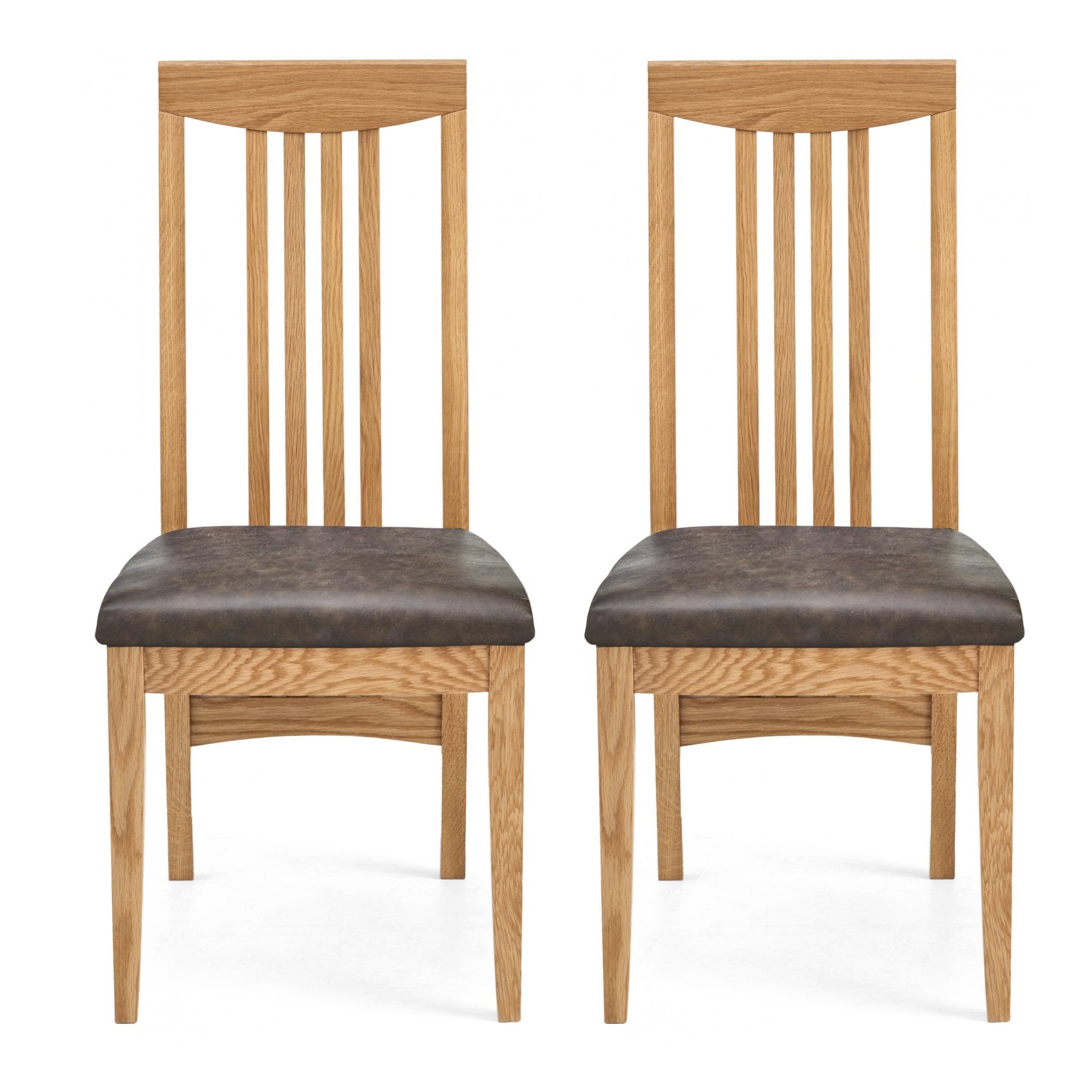 High Park Slatted Chair (Distressed Bonded Leather) (Pair)